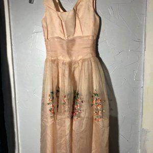 Vintage Union Label Size 5 Light Peach Dress
